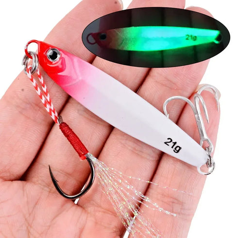 3/5/8pcs Metal Jig Fishing Lure Set 7g to 40g for All Waters